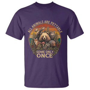 All Animals Are Pettable Some Only Once T Shirt Retro Wild Animals