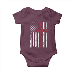 God Family Alabama Baby Onesie AL Game Day Christian American Flag