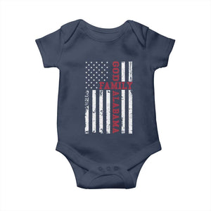 God Family Alabama Baby Onesie AL Game Day Christian American Flag