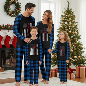 God Family Alabama Plaid Pajama Set AL Game Day Christian American Flag