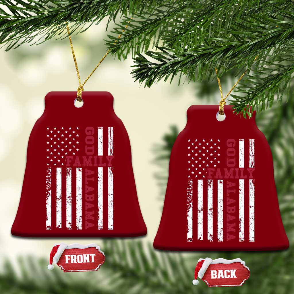 God Family Alabama Ceramic Ornament AL Game Day Christian American Flag