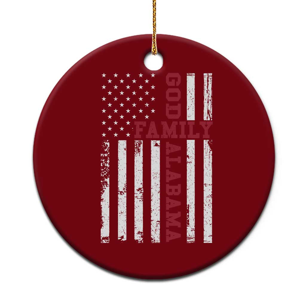 God Family Alabama Ceramic Ornament AL Game Day Christian American Flag