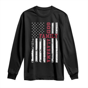 God Family Alabama Long Sleeve Shirt AL Game Day Christian American Flag