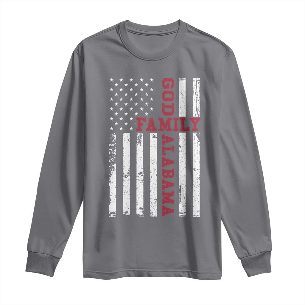 God Family Alabama Long Sleeve Shirt AL Game Day Christian American Flag