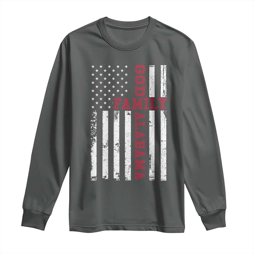 God Family Alabama Long Sleeve Shirt AL Game Day Christian American Flag