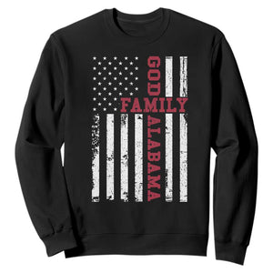 God Family Alabama Sweatshirt AL Game Day Christian American Flag