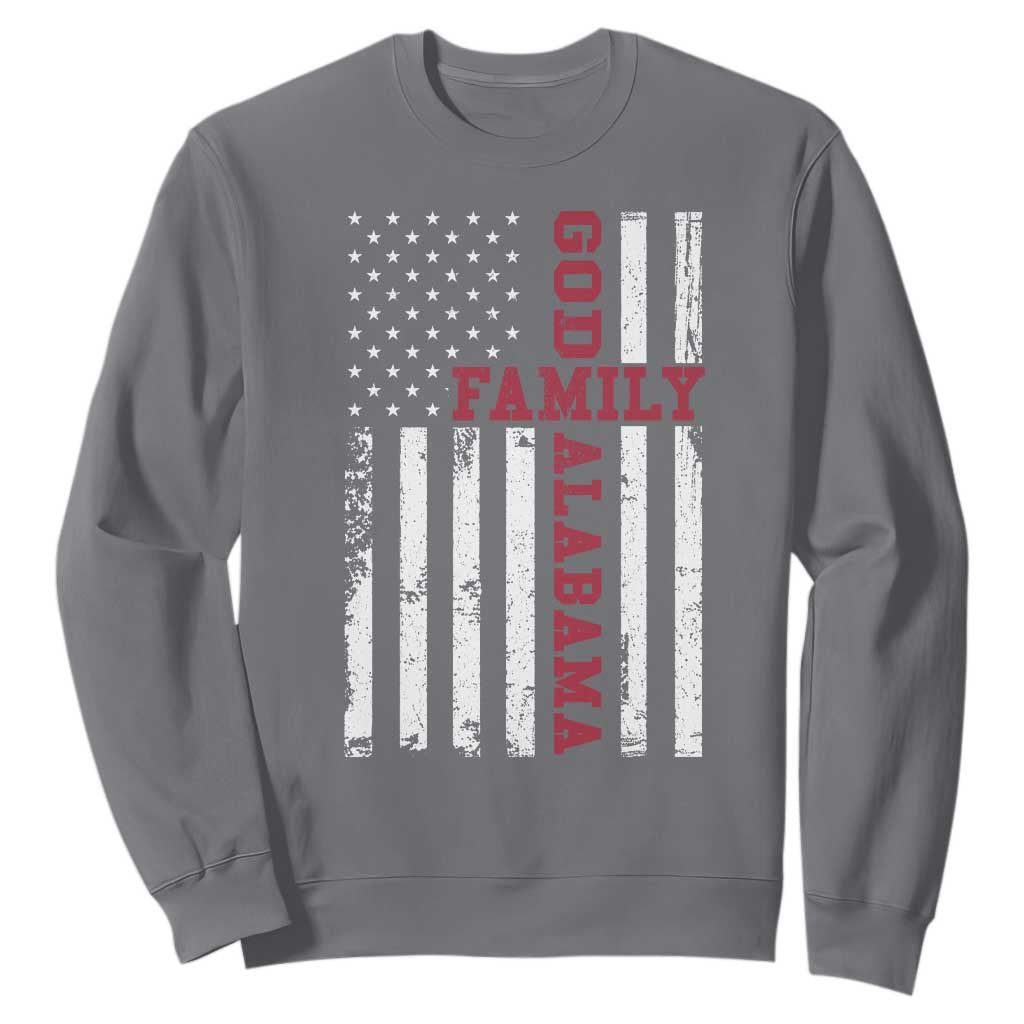 God Family Alabama Sweatshirt AL Game Day Christian American Flag