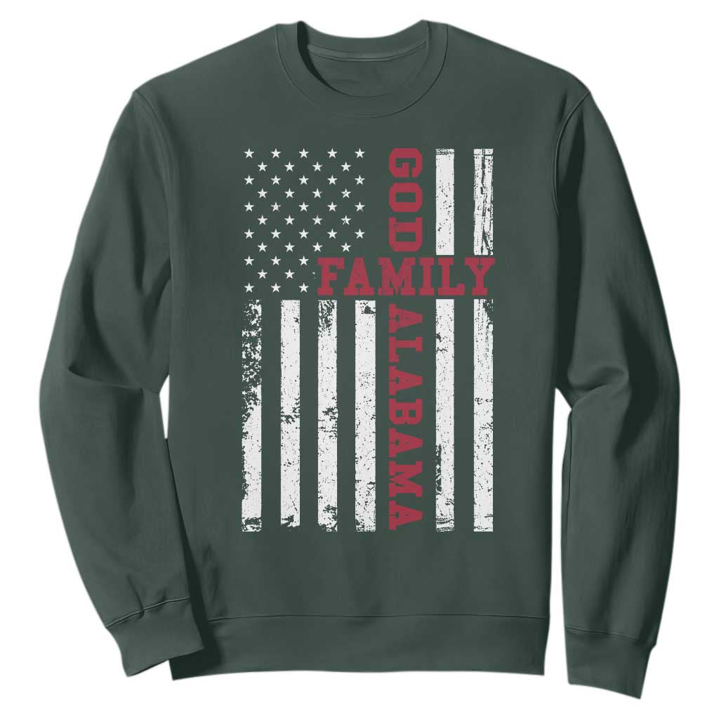 God Family Alabama Sweatshirt AL Game Day Christian American Flag