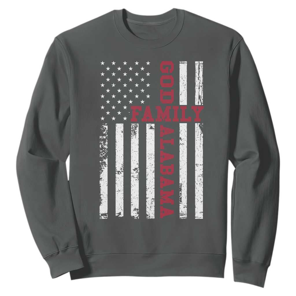 God Family Alabama Sweatshirt AL Game Day Christian American Flag