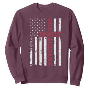 God Family Alabama Sweatshirt AL Game Day Christian American Flag