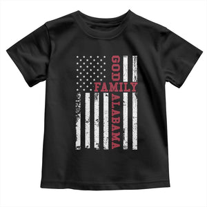 God Family Alabama Toddler T Shirt AL Game Day Christian American Flag