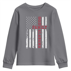 God Family Alabama Youth Sweatshirt AL Game Day Christian American Flag