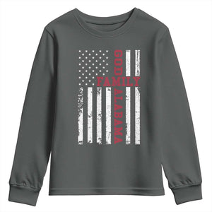 God Family Alabama Youth Sweatshirt AL Game Day Christian American Flag