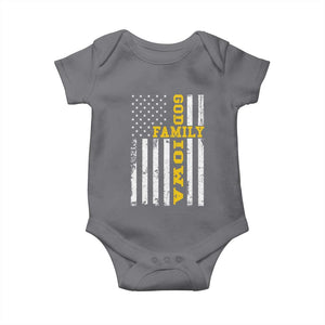God Family Iowa Baby Onesie IA State Game Day Christian American Flag