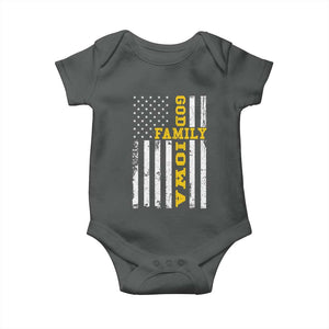 God Family Iowa Baby Onesie IA State Game Day Christian American Flag