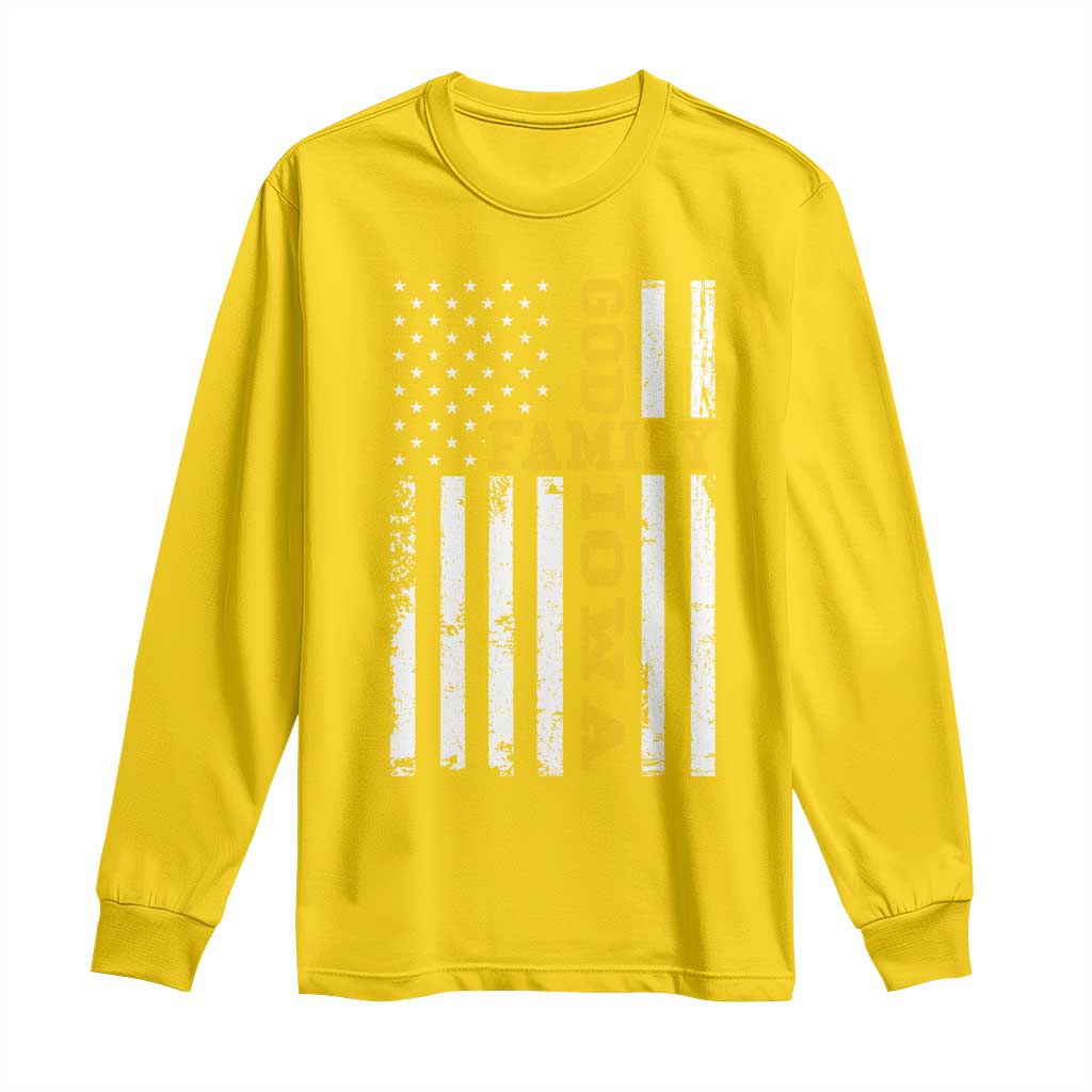 God Family Iowa Long Sleeve Shirt IA State Game Day Christian American Flag
