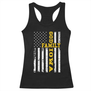 God Family Iowa Racerback Tank Top IA State Game Day Christian American Flag