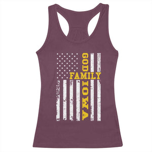 God Family Iowa Racerback Tank Top IA State Game Day Christian American Flag