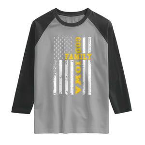 God Family Iowa Raglan Shirt IA State Game Day Christian American Flag