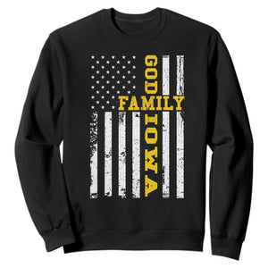 God Family Iowa Sweatshirt IA State Game Day Christian American Flag