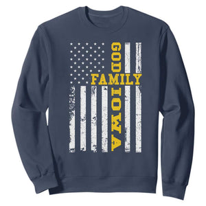 God Family Iowa Sweatshirt IA State Game Day Christian American Flag