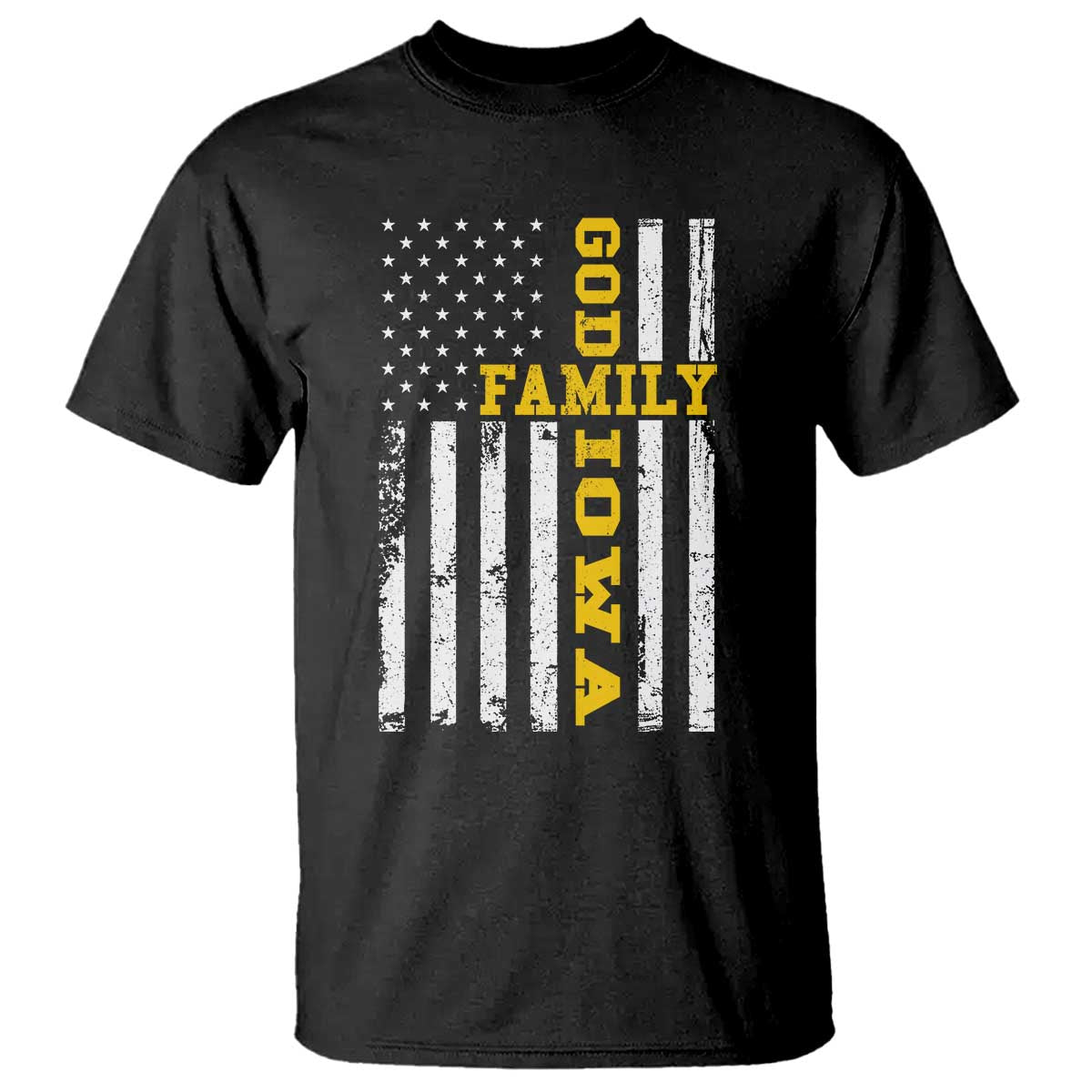 God Family Iowa T Shirt IA State Game Day Christian American Flag