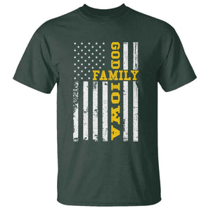 God Family Iowa T Shirt IA State Game Day Christian American Flag