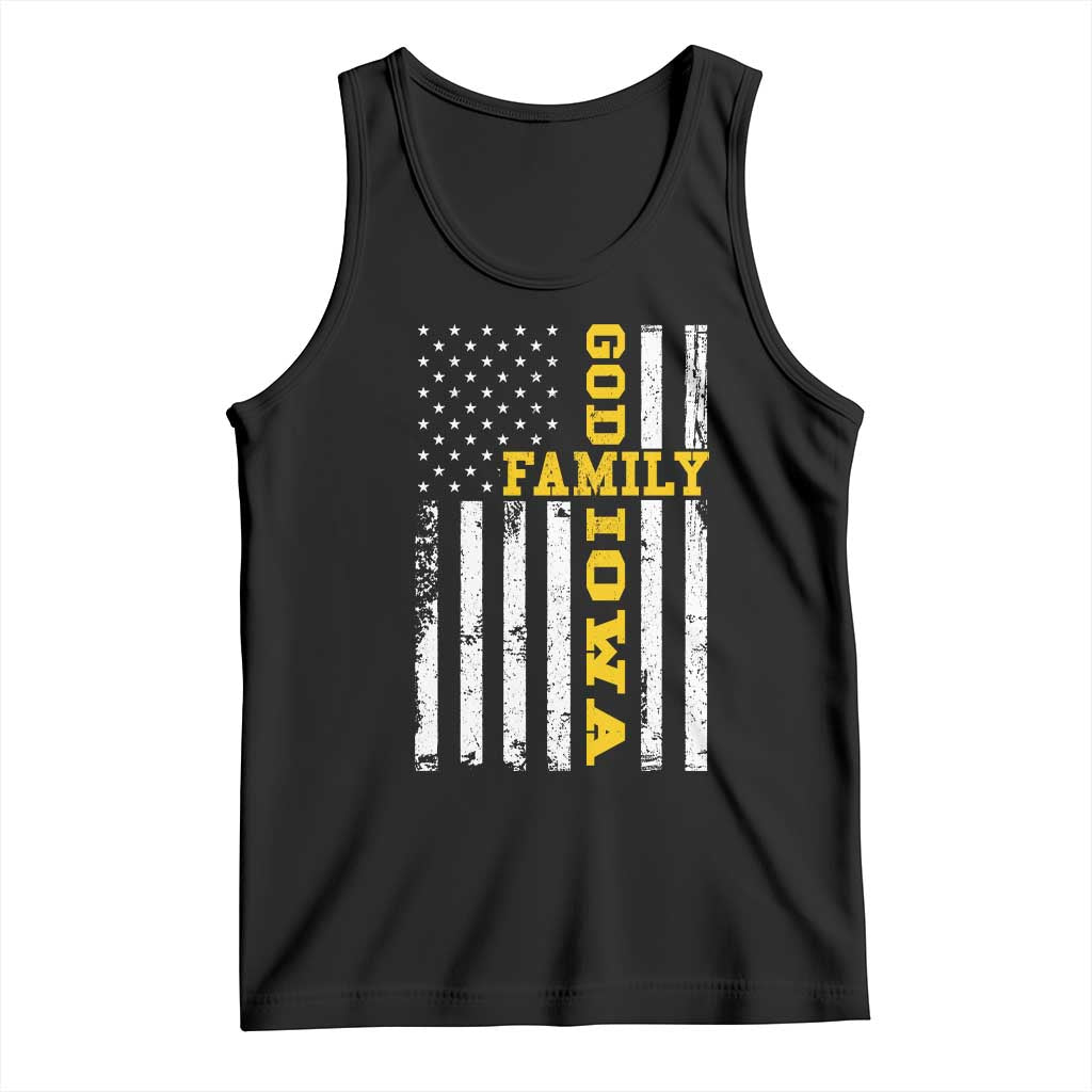 God Family Iowa Tank Top IA State Game Day Christian American Flag