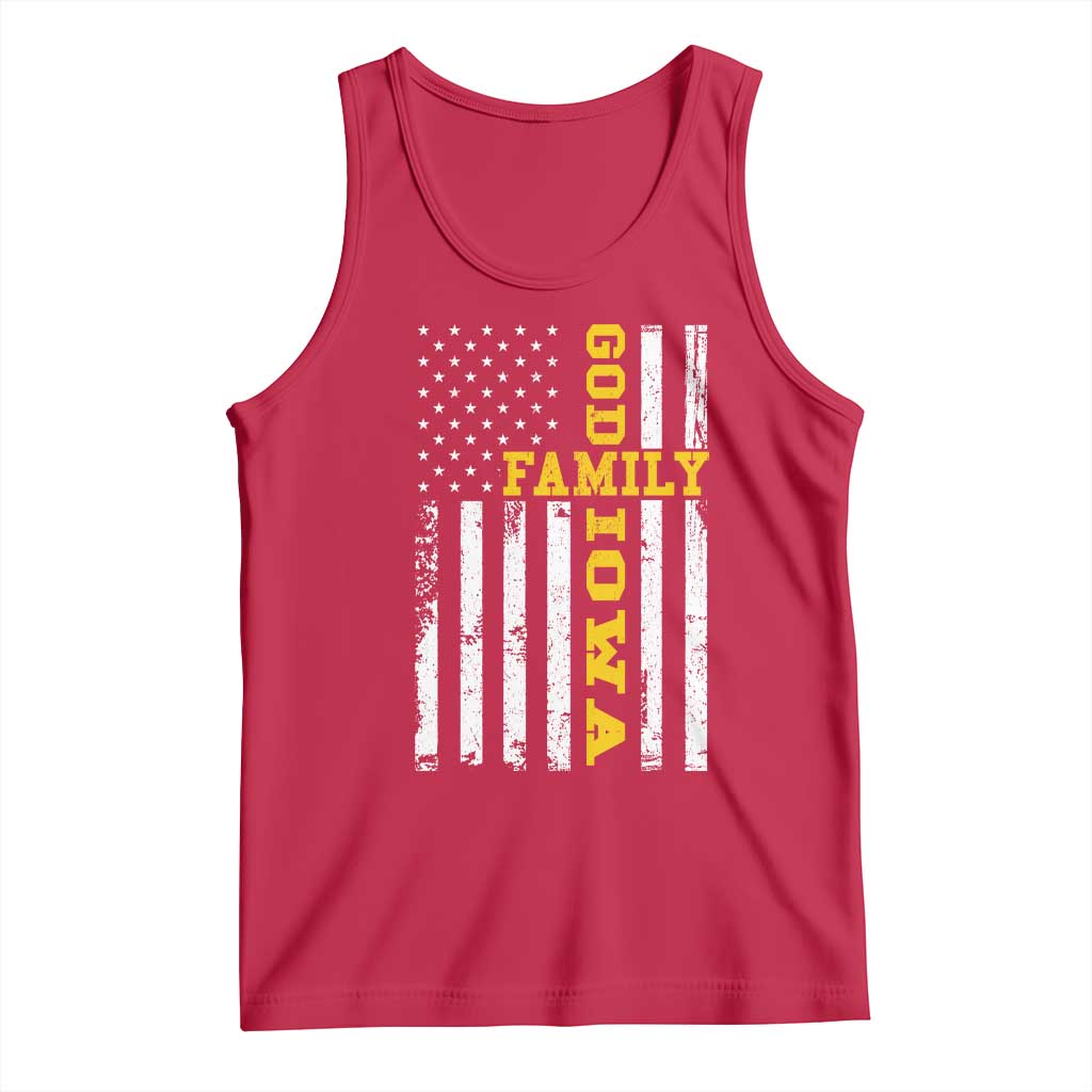 God Family Iowa Tank Top IA State Game Day Christian American Flag