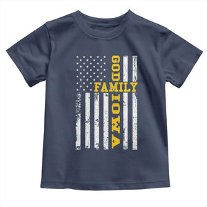 God Family Iowa Toddler T Shirt IA State Game Day Christian American Flag