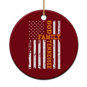 God Family Tennessee Ceramic Ornament TN Game Day Christian American Flag