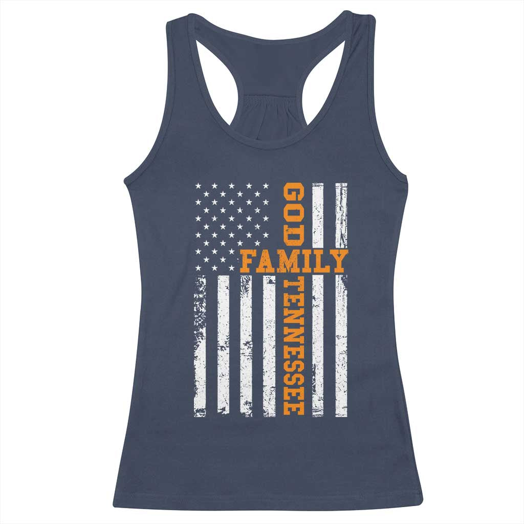 God Family Tennessee Racerback Tank Top TN Game Day Christian American Flag