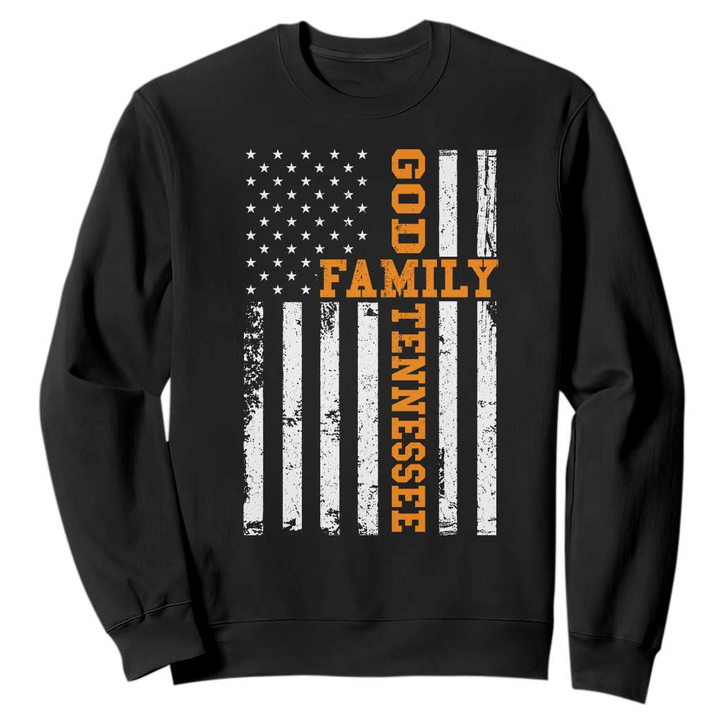 God Family Tennessee Sweatshirt TN Game Day Christian American Flag