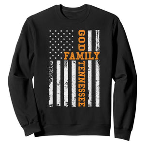 God Family Tennessee Sweatshirt TN Game Day Christian American Flag