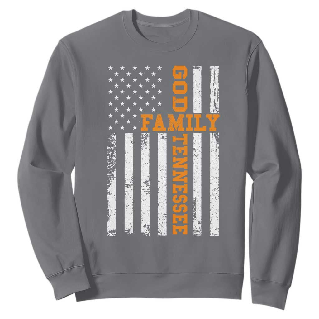 God Family Tennessee Sweatshirt TN Game Day Christian American Flag