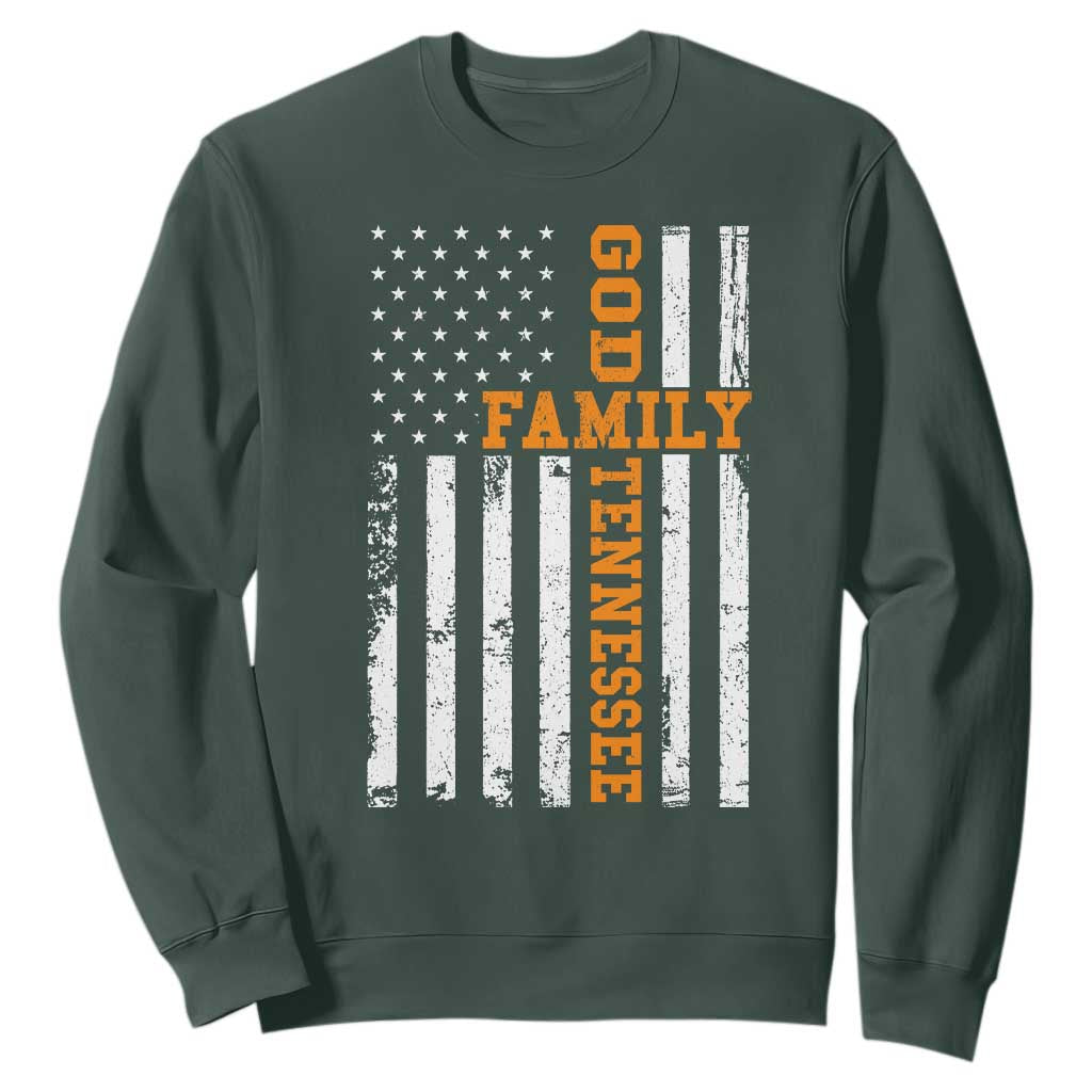 God Family Tennessee Sweatshirt TN Game Day Christian American Flag