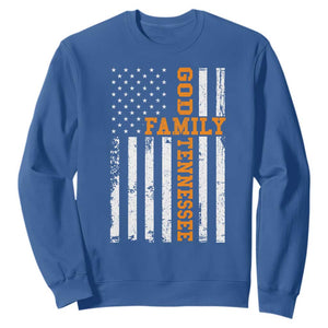 God Family Tennessee Sweatshirt TN Game Day Christian American Flag
