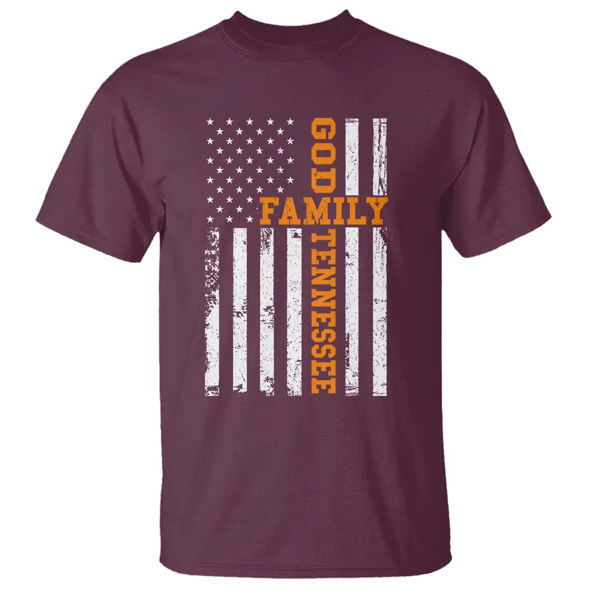 God Family Tennessee T Shirt TN Game Day Christian American Flag