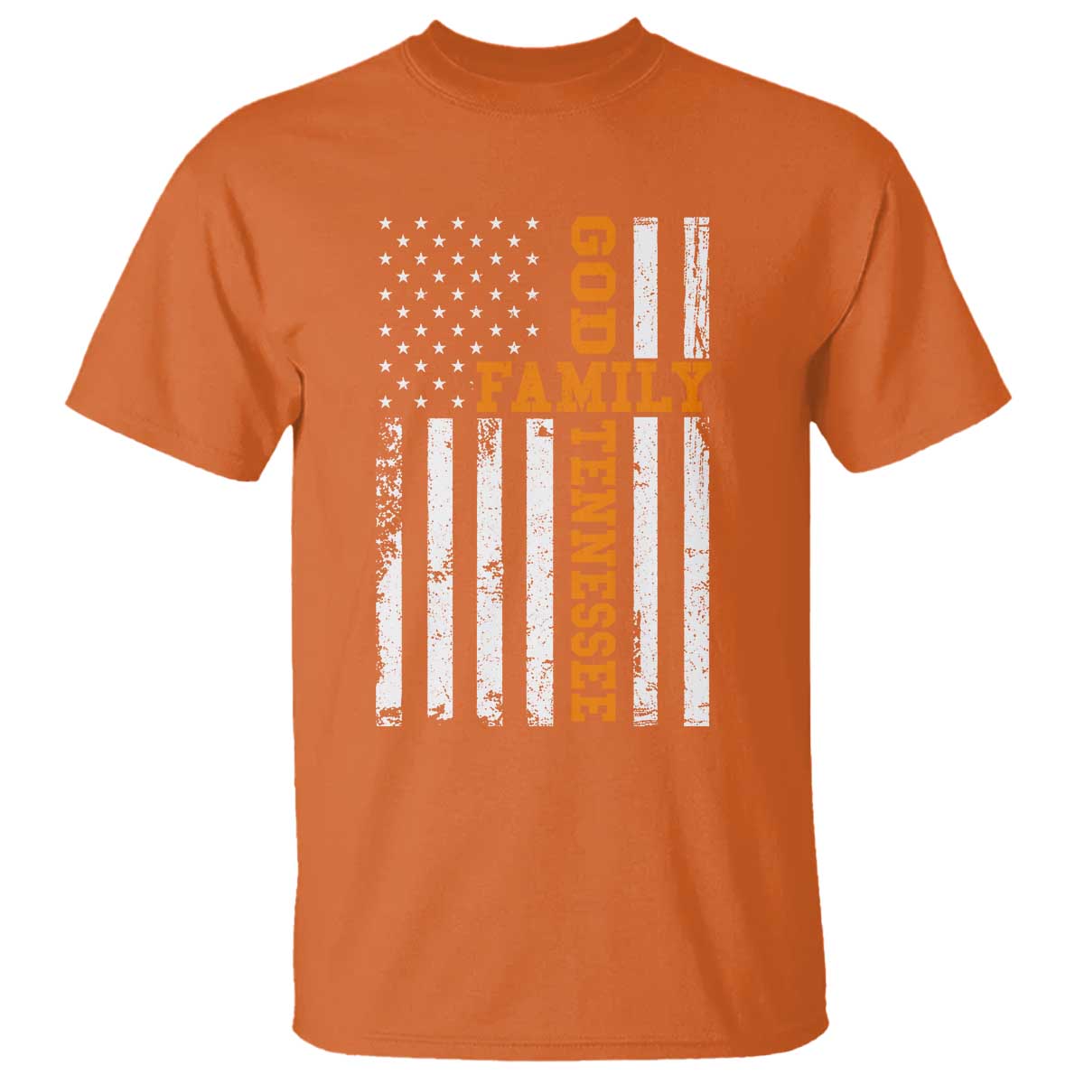God Family Tennessee T Shirt TN Game Day Christian American Flag