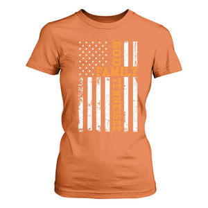God Family Tennessee T Shirt For Women TN Game Day Christian American Flag