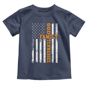 God Family Tennessee Toddler T Shirt TN Game Day Christian American Flag