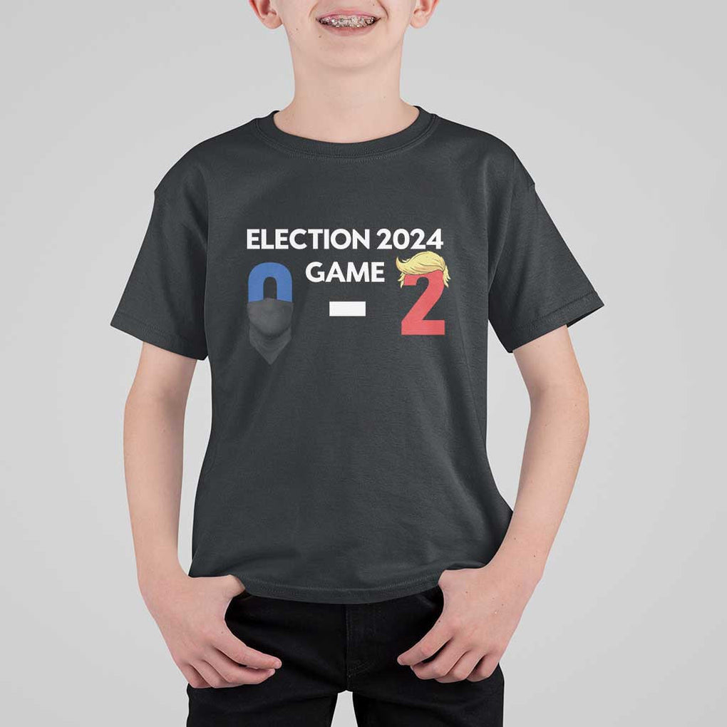 Funny Trump Supporter T Shirt For Kid Election 2024 Game 0 2 Score Blond Hair Assassin TS11 Black Print Your Wear