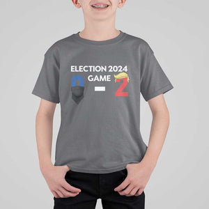 Funny Trump Supporter T Shirt For Kid Election 2024 Game 0 2 Score Blond Hair Assassin TS11 Charcoal Print Your Wear