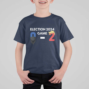 Funny Trump Supporter T Shirt For Kid Election 2024 Game 0 2 Score Blond Hair Assassin TS11 Navy Print Your Wear