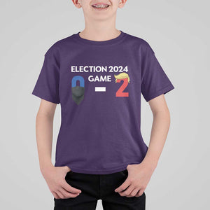 Funny Trump Supporter T Shirt For Kid Election 2024 Game 0 2 Score Blond Hair Assassin TS11 Purple Print Your Wear