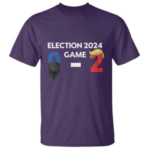 Funny Trump Supporter T Shirt Election 2024 Game 0 2 Score Blond Hair Assassin TS11 Purple Print Your Wear