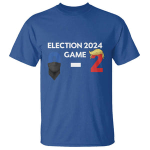 Funny Trump Supporter T Shirt Election 2024 Game 0 2 Score Blond Hair Assassin TS11 Royal Blue Print Your Wear