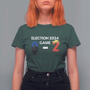 Funny Trump Supporter T Shirt For Women Election 2024 Game 0 2 Score Blond Hair Assassin TS11 Dark Forest Green Print Your Wear
