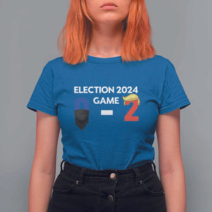 Funny Trump Supporter T Shirt For Women Election 2024 Game 0 2 Score Blond Hair Assassin TS11 Royal Blue Print Your Wear