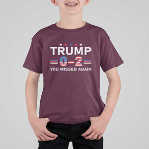 Trump Supporter T Shirt For Kid You Missed Again 0 2 American Flag Stripes Star TS11 Maroon Print Your Wear
